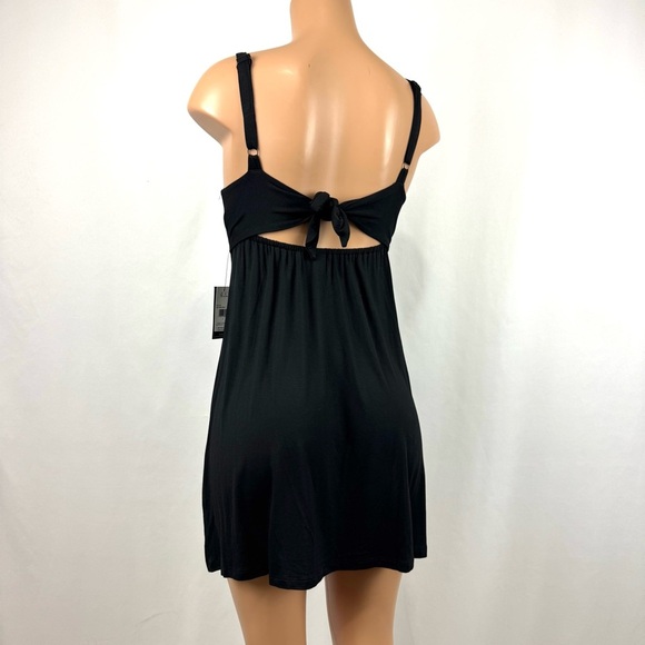 Volcom Easy Babe Mini Dress NWT Sleeveless Back Tie Black Soft Modal Sz S Boho - Picture 4 of 13
